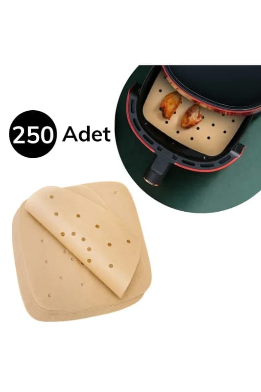 ® 250 Adet Air Fryer Pişirme Kağıdı Tek Kullanımlık Hava Fritöz Yağ Geçir