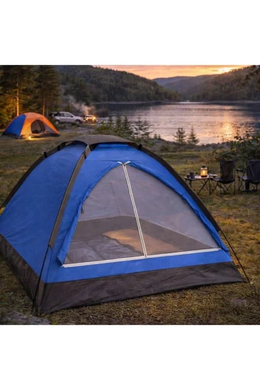 ® 3 Kişilik Manuel Kamp Çadırı – Düz Kapılı Outdoor Aile, Doğa, Piknik v