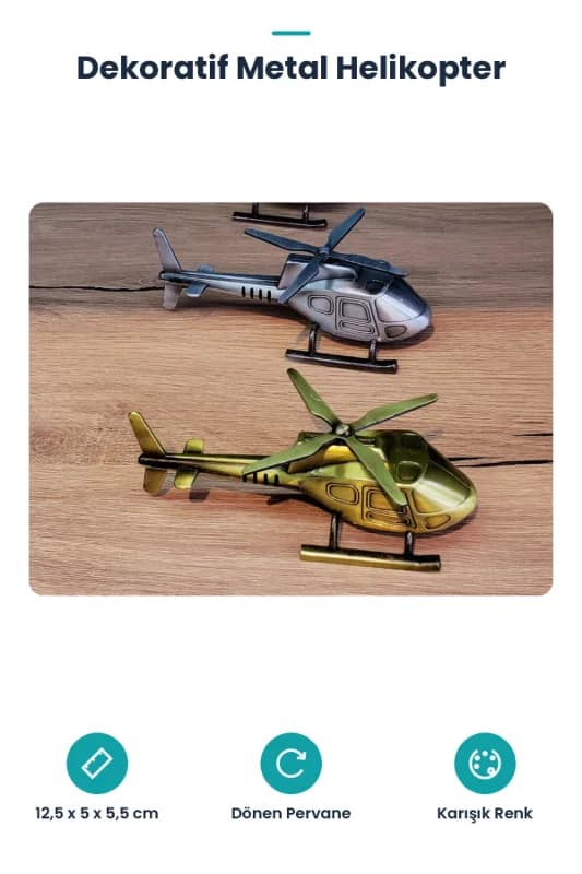 Dekoratif Metal Helikopter