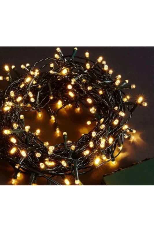 10m 100 Led Boncuk Lamba Gün Işığı Siyah Kablo