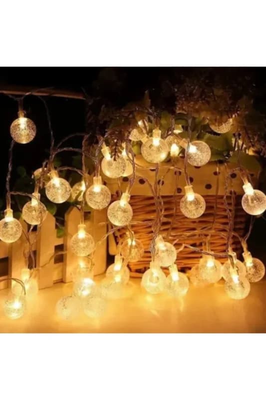 Emin Najma 5m 28 Led Kristal Top Gün Işığı Şeffaf Kablo Fişli Eklemeli Yeni