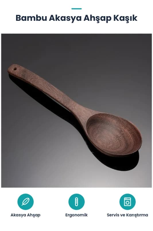 Bambu Akasya Ahşap Kaşık