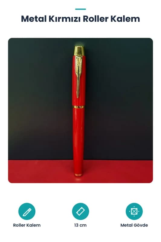 Metal Kırmızı Roller Kalem