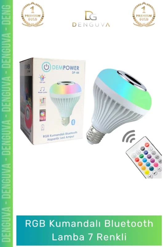 #Lamba Akıllı Hoparlör Ses Sistemi Ev Dekorasyon Aydınlatma RGB Kumandalı Bluetooth Lamba 7 Renkli -