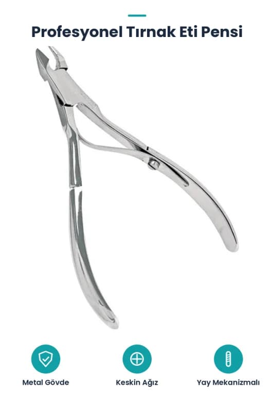 Profesyonel Tırnak Eti Pensi - Manikür Pedikür Makası - Metal