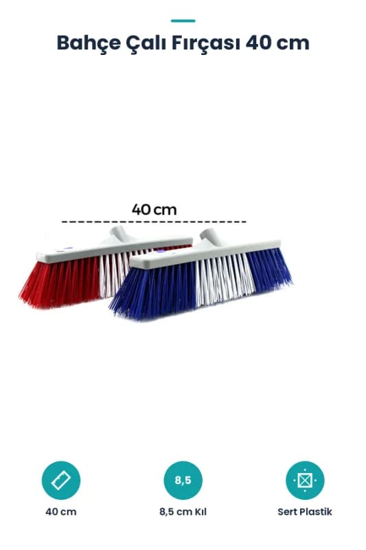 Bahçe Çalı Fırçası - 40 cm - Sert Plastik