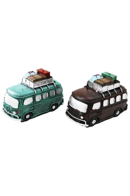 Nostaljik Otobüs Tasarımlı Biblo Kumbara - Dekoratif Model - Reçine