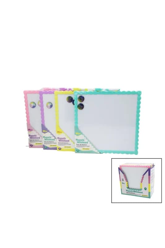 Manyetik Beyaz Yazı Tahtası - Çift Taraflı - 29x29 cm - Renkli Çerçeve