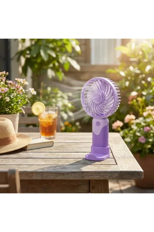 ® 3 Kademeli Masaüstü ve El Fanı – Telefon Tutuculu, 3 Farklı Değiştirileb