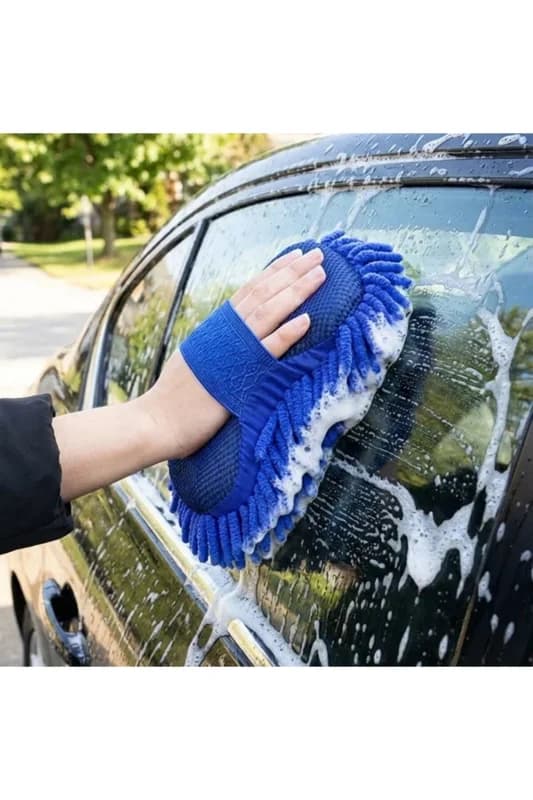 ® Mikrofiber Oto Yıkama Eldiveni – Kalın Süngerli Araç Temizleme Bezi, Araba