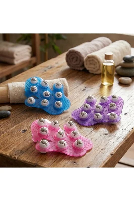 ® 9 Bilyeli Vücut Masaj Eldiveni – Boyun, Bacak, Kalça ve Vücut Bakımı İç