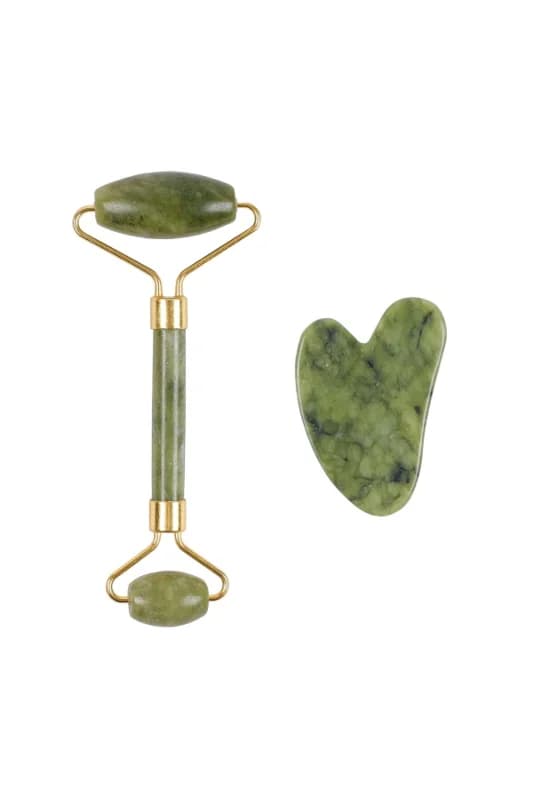 Jade Roller Gua Sha Taşı Seti