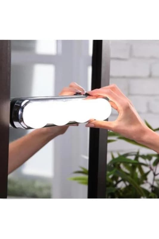 ® Kablosuz Parlak Banyo Stüdyo Makyaj Aynası Işığı Pilli Vantuzlu Taşınabi
