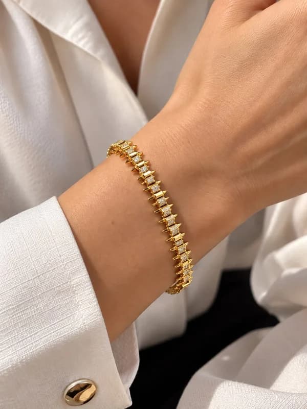 Xuping Gold Taşlı Balık Sırtı BİLEKLİK-14K ALTIN KAPLAMA -150