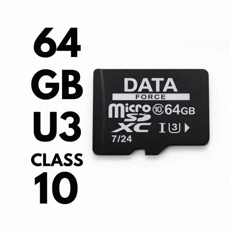 DATAFORCE 64GB U3/CL10 7/24 SURVEILLANCE 100/50MBS HAFIZA KARTI
