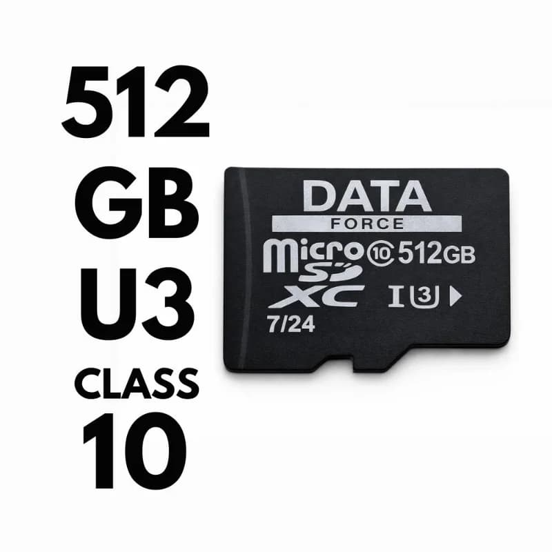 DATAFORCE 512GB U3/CL10 7/24 SURVEILLANCE 100/50MBS HAFIZA KARTI