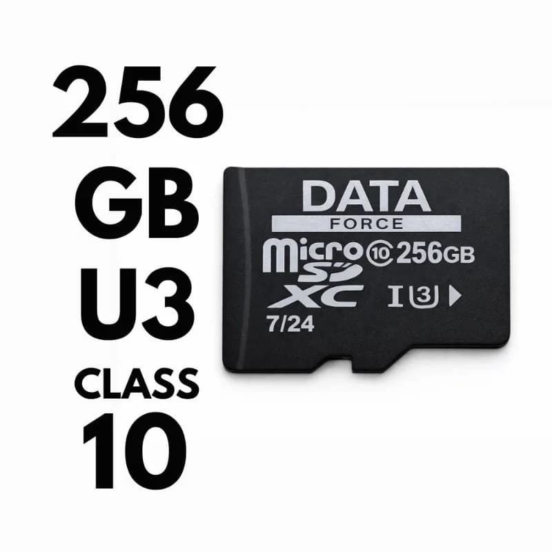 DATAFORCE 256GB U3/CL10 7/24 SURVEILLANCE 100/50MBS HAFIZA KARTI