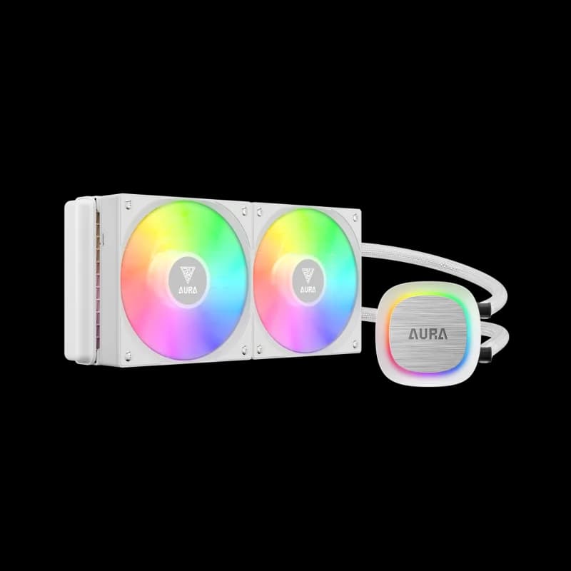 GAMDIAS AURA GL240 V2 WH, White Edition, 240mm, RGB, 2 Fanlı,CPU Sıvı Soğutma