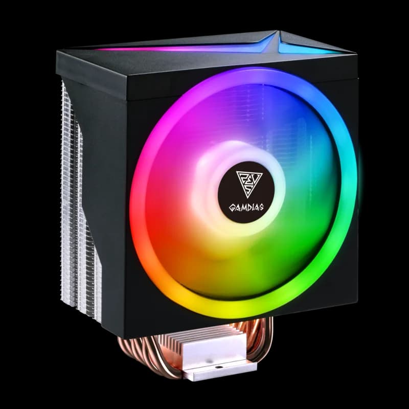 GAMDIAS BOREAS M1-610, LED Lights, 120mm, CPU Kule Tipi Hava Soğutma, Doğrudan Temas Teknolojisine Sahip 6 adet Gelişmiş Bakır Isı Borusu (AMD AM4-AM5 ve INTEL Tüm işlemciler ile uyumlu)