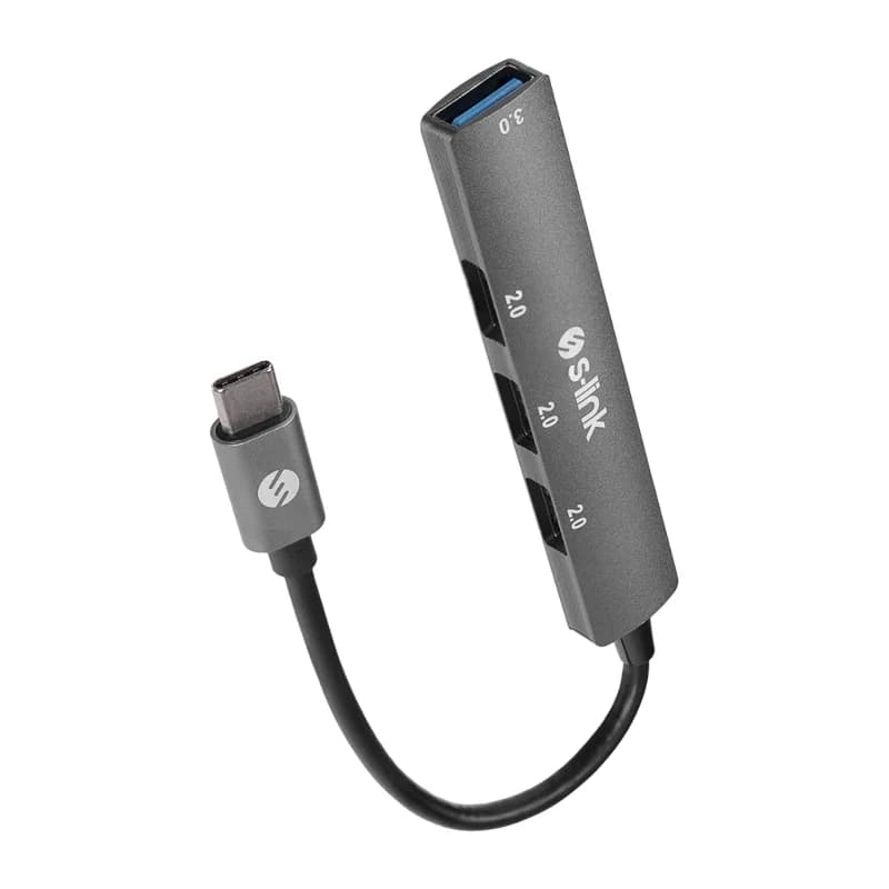 S-LINK SW-U324, Type-C to 3xUSB 2.0, 1xUSB 3.0, Metal, USB HUB