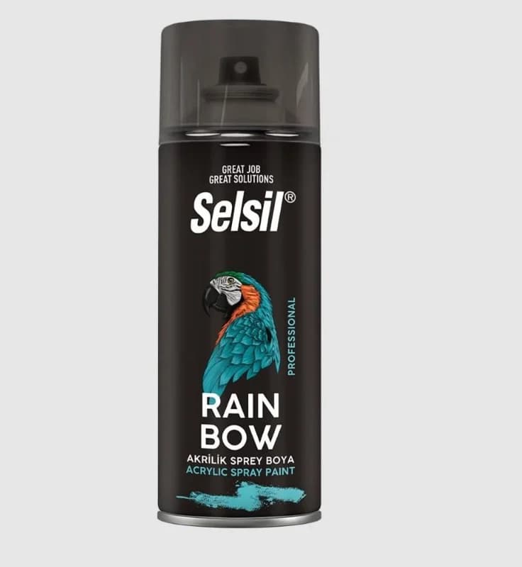 Selsil Rainbow Akrilik Sprey Boya 9005 Parlak Siyah