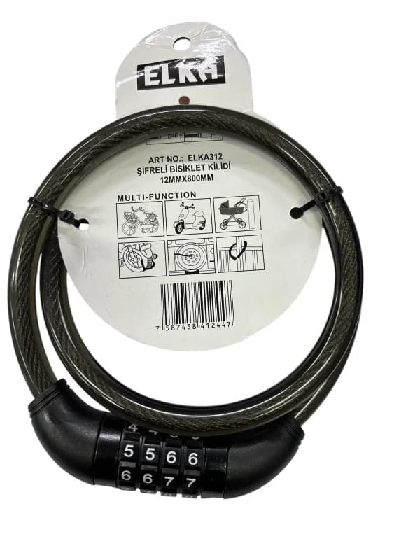 Ennalbur Elka 312 Şifreli Bisiklet Kilidi 80 cm