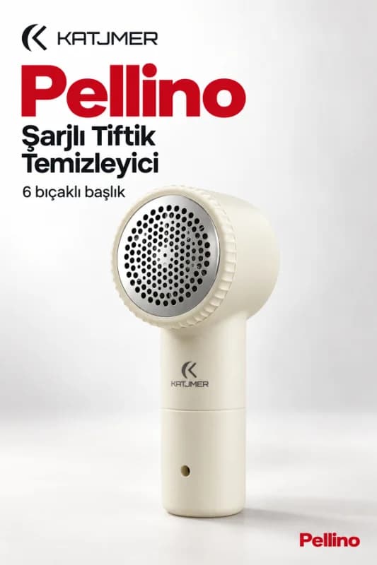 KJ/PL-001 PELLİNO Şarjlı Tüy ve Tiftik Toplama Makinesi, 10000 RPM, Metal Petek Başlık, USB Şarjlı - KREM