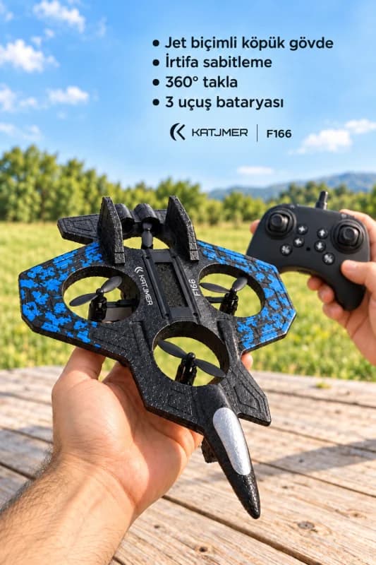 S1 F166 Köpük Gövdeli Kumandalı Mini Drone, Kamerasız, 44,8 g, İrtifa Sabitleme, 360° Takla, 2,4 GHz
