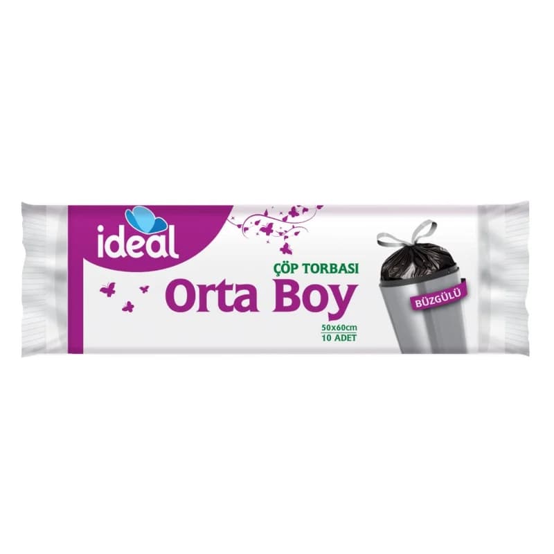 İDEAL BÜZGÜLÜ ÇÖP TORBASI O.BOY B.SABUN 10 LU