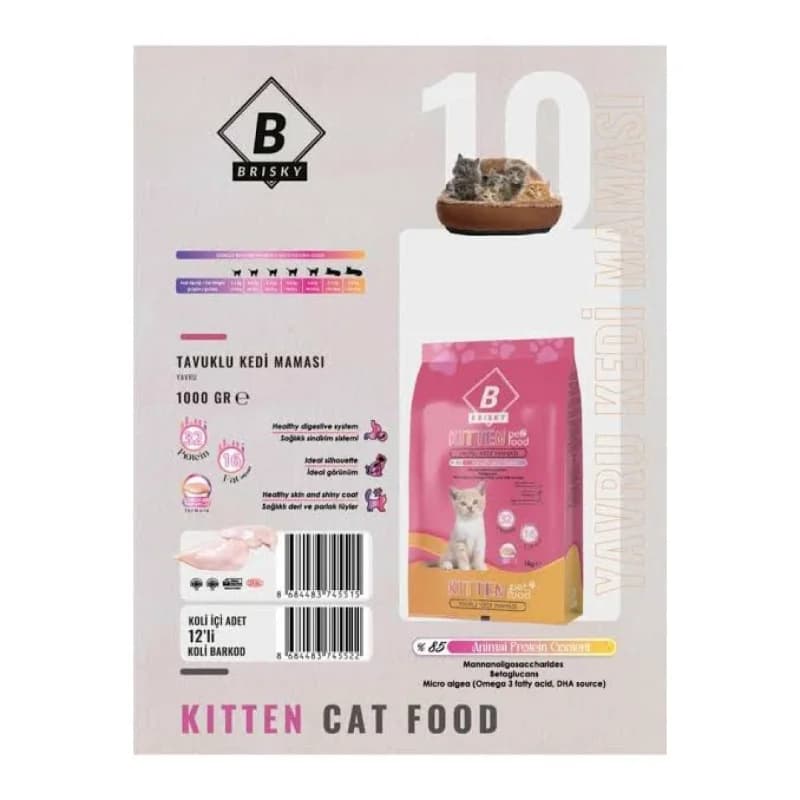 BRISKY YAVRU KEDİ MAMASI PEMBE 1 KG