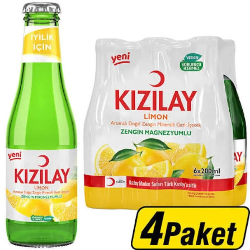 KIZILAY LİMONLU SODA 200 ML (24 Adet) Koli