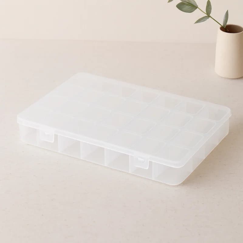 28 Bölmeli Organizer Kutusu - Plastik Şeffaf Kapak