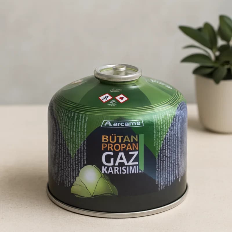 Küçük tombul butan propan gaz kartuşu 230gr