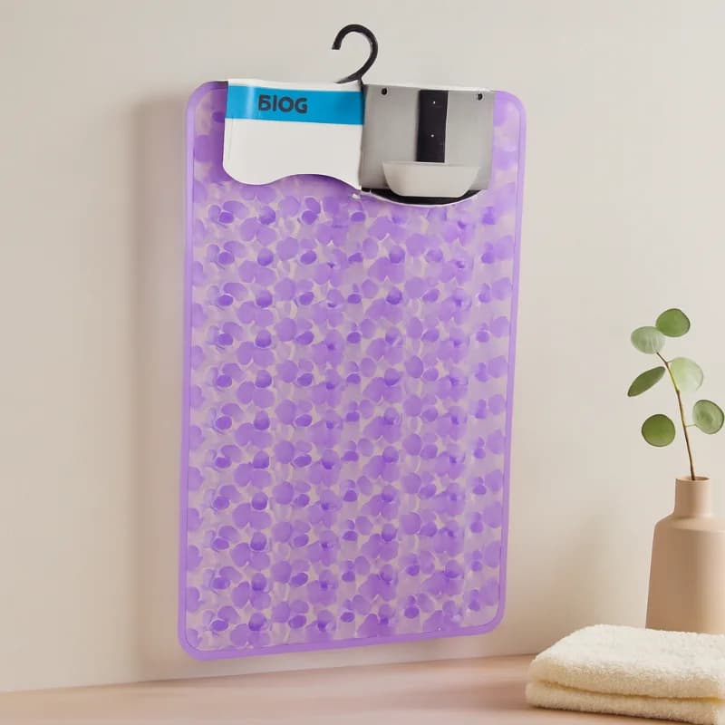 Kaydırmaz PVC Banyo ve Küvet Paspası Petek Desenli Şeffaf-Buzlu (37x68 cm)