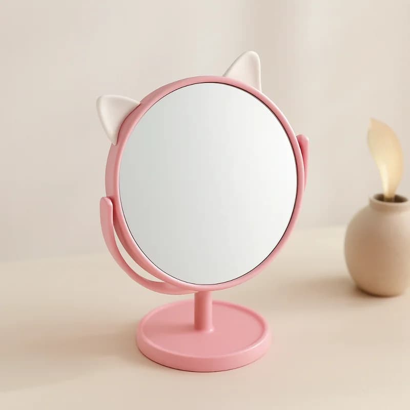 15 cm Yuvarlak Ayaklı Plastik Makyaj Aynası