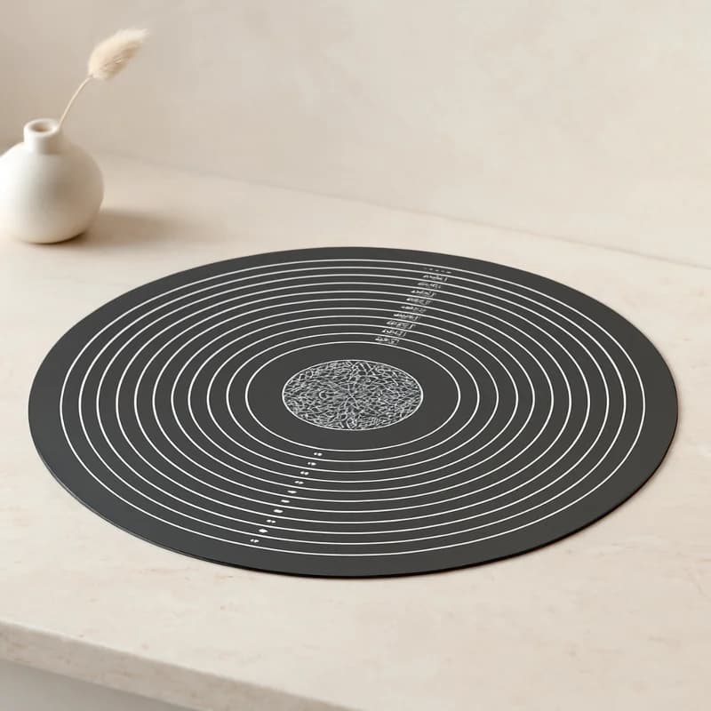 Yuvarlak Silikon Hamur Matı 45 cm - Ölçekli 190 g