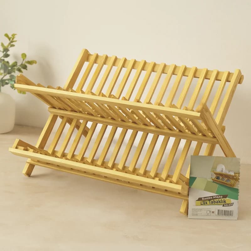 Bambu Tezgah Üstü Bulaşıklık ve Tabaklık 46x33 cm