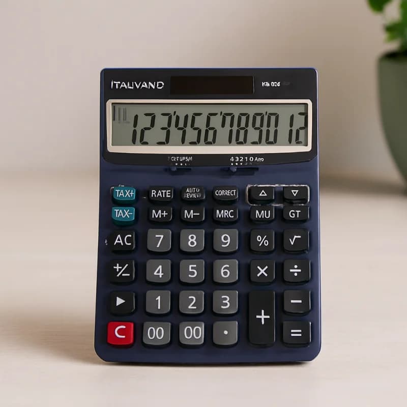 12 Haneli Hesap Makinesi - 100 İşlem Geri Çağırma