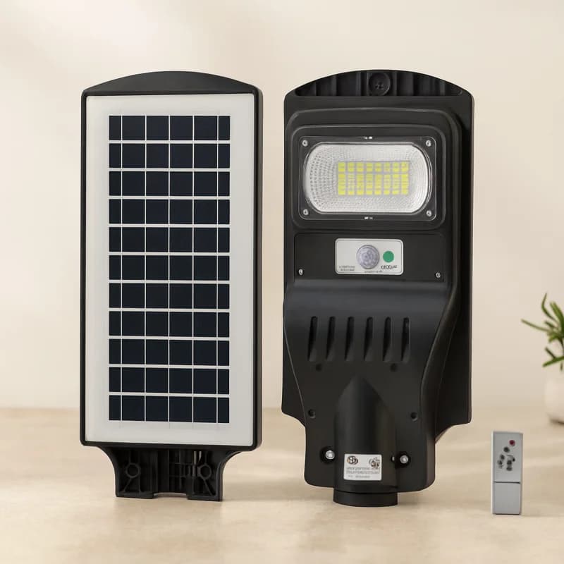 100W Güneş Enerjili Sokak Lambası 6500K Sensörlü Kumandalı