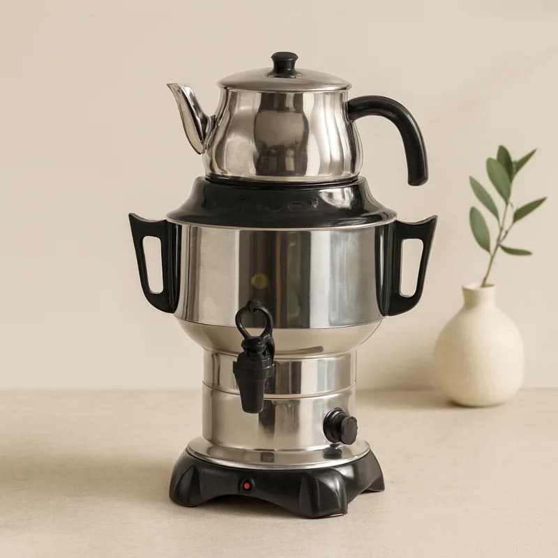 Elektrikli Semaver 4.5L Çay Seti (3.5L+1L) - 1100W Gizli Rezistans