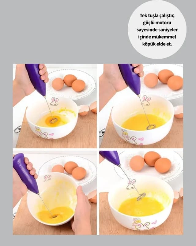 Pratik El Mikseri 2 Adet Aa Pil İle Kahve Ve Yumurta Çırpıcı