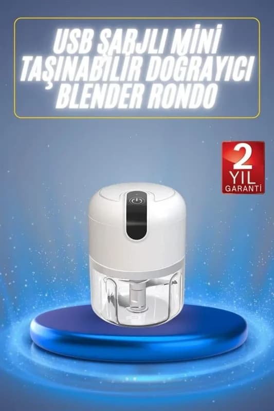 Şarjlı Mini Rondo Blender 250 Ml Taşınabilir Mutfak Yardımcısı