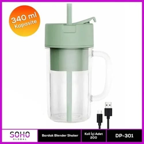 Pratik Bardak Blender Shaker 600 Ml Spor İçin
