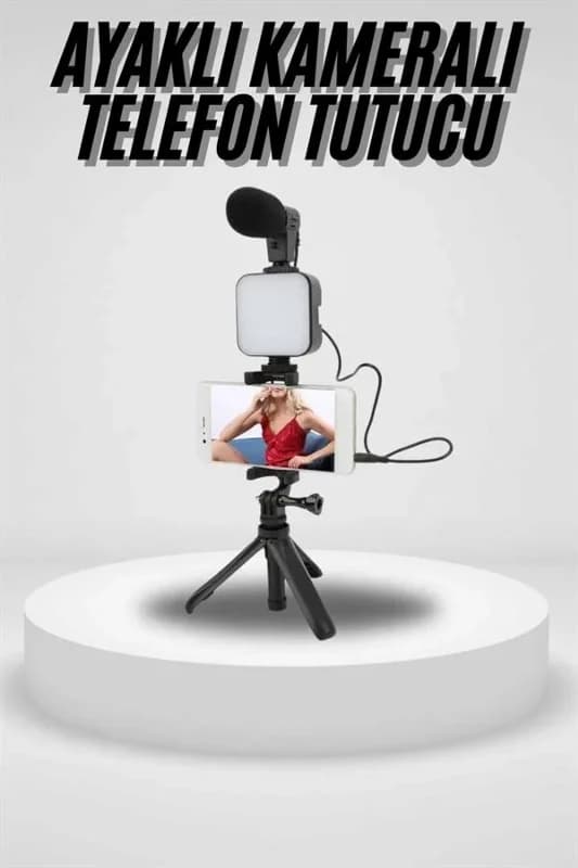 Vlog Çekimi İçin Mini Tripod Ve Mikrofon Seti