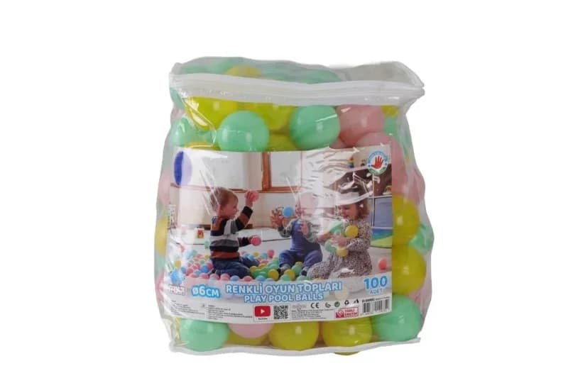 Renkli Havuz Topları 10'lu Set PVC Çantalı