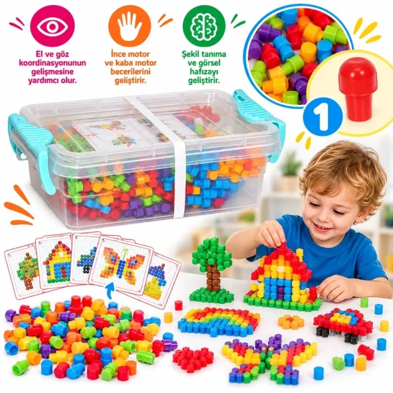 Eğlenceli Mozaik Kutulu Puzzle 80 Parça Küçük