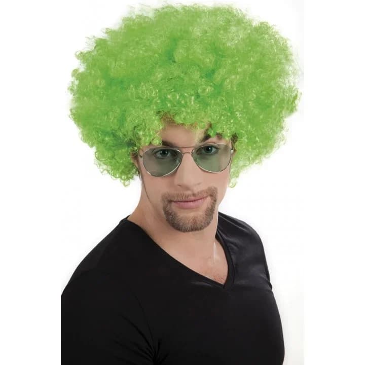 Kıvırcık Yeşil Afro Bonus Peruk Yetişkin ve Çocuk İçin