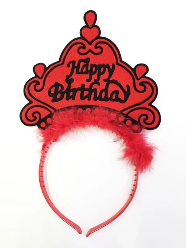 Neon Renkli Happy Birthday Taç 12 Adet Çocuklar için