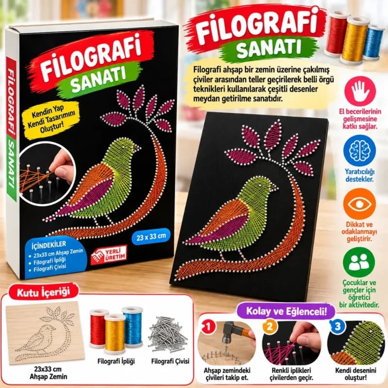 Sanatsal Filografi Seti 1 Adet El Yapımı Dekorasyon