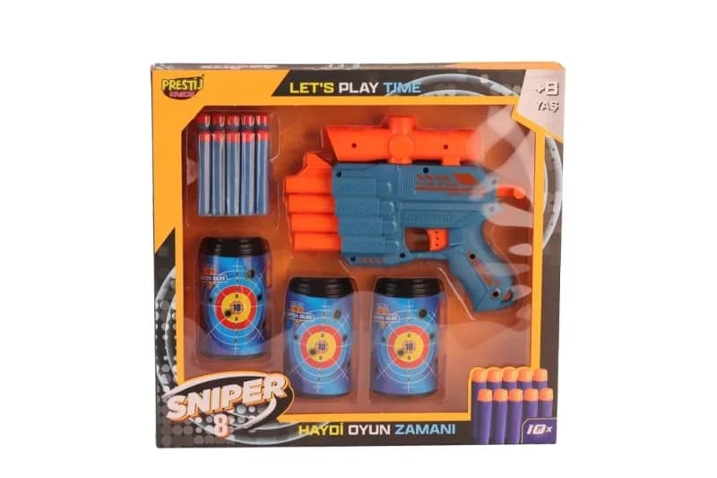 Kutulu 3 Hedefli Dart Atıcı 8 Adet Set